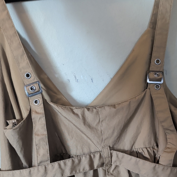 Steve Madden Khaki Tie-Waist Sleeveless Midi Dress - Picture 3 of 3